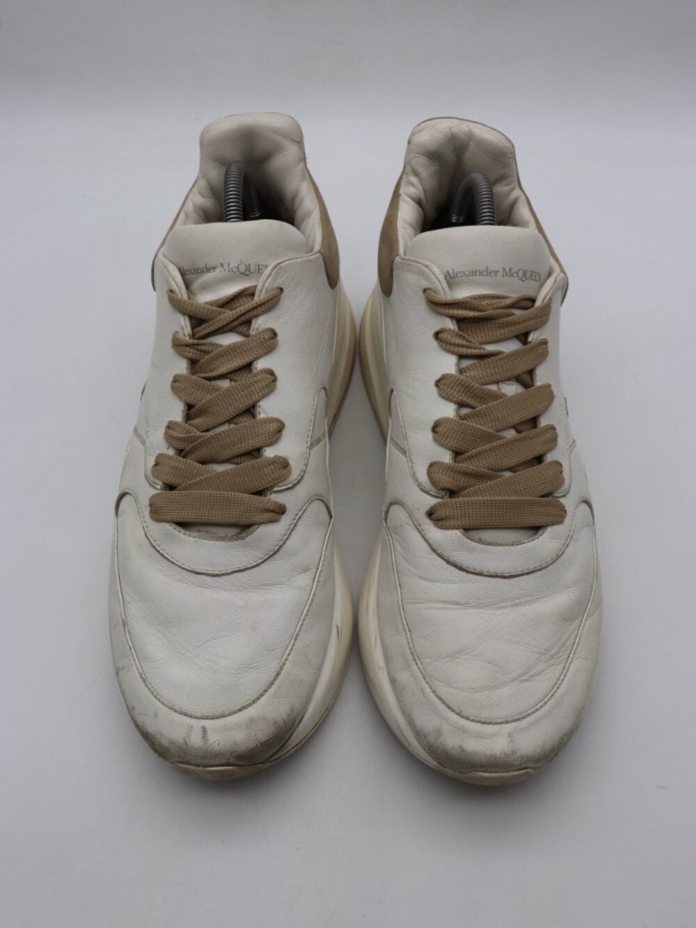 Alexander McQueen Oversized Runner Men's Size EU 44 White Leather Sneakers - Picture 2 of 15